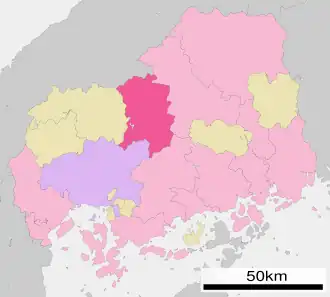 Lage Akitakatas in der Präfektur
