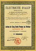Überbringeraktie Electricité d'Alep auf 500 Francs
