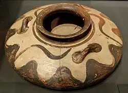 Mykenisches gedrückt-flaches Alabastron aus Attika