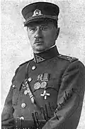 Alaksandar Uśpienski, Kommandeur des 1. belarussischen Regiments in Grodno (1919), auch des belarussischen Bataillons der litauischen Streitkräfte (1920–1921)