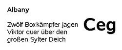 Schriftbeispiel für Albany