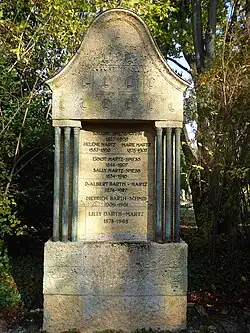 Albert Barth-Martz (1874–1927), Theologe, Bildungspolitiker, Schulreformer. Grab auf dem Friedhof Wolfgottesacker, Basel