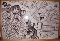 Porzellan-Wandbild: Die Gegend am Königstor um 1730 (1930)