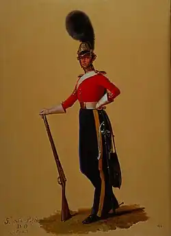 Soldaten der 5th Dragoon Guards, um 1832