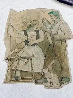 Alfred Gass (1912–1987) Maler, Grafiker. Wandbild in Ormalingen