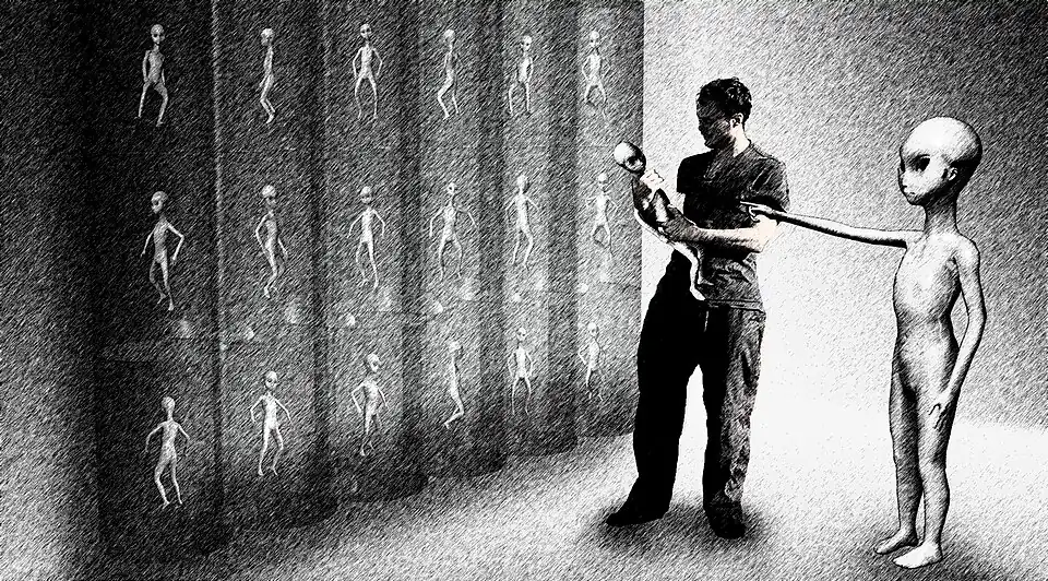 Außerirdisch-menschliche Hybride – insbesondere Babys – werden häufig von Alien-Entführten berichtet[44][55][59][52][60][61]