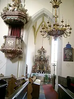 Allerheiligen bei Wildon, Pfarrkirche, Blick nach Osten in den gotischen Chor