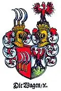 Allianzwappen der Ritter von Wagen und Liechtenberg, nach Zacharias Bartsch (1567)