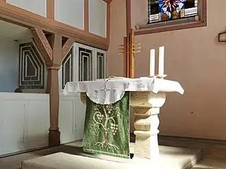 Der steinerne Altar aus dem Jahr 1558