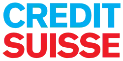 Früheres Logo der Credit Suisse gesetzt in der Akzidenz-Grotesk, 1997–2006