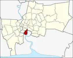 Karte von Bangkok, Thailand mit Yan Nawa