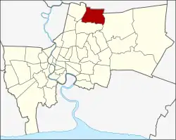 Karte von Bangkok, Thailand mit Sai Mai