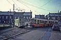 Straßenbahn- (Baureihe SM) und Stadtbahntriebwagen (Bauart 6100) in Anderlues, 1982