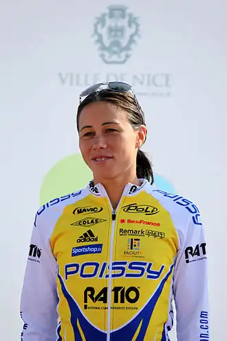 Andrea Hewitt beim Grand Prix de Triathlon in Nizza, 2012