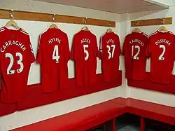 Umkleideraum in einem Fußballstadion