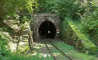 Der 223 m lange Hart-Tunnel; längster Tunnel der Feistritztalbahn