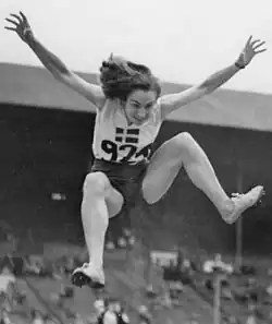 Ann-Britt Leyman – auf dem Foto als Weitspringerin – belegte im Finale Rang sechs