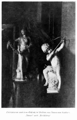 Marmor Skulpturen der Bildhauerin von Anna von Kahle, Bacchus und Frühling, im Herrenhaus in Bellin, Otto Dahms, 1930