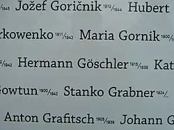 Hermann Göschler, erwähnt an NS-Opfer-Gedenkstätte Klagenfurt-Annabichl