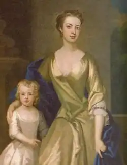 Lady Diana Spencer mit ihrer Mutter Anne (Gemälde von Godfrey Kneller, vor 1716)