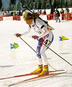 Anne Briand bei den Olympischen Winterspielen in Albertville 1992