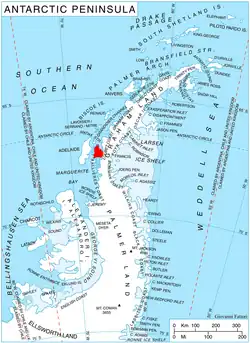 Karte von Arrowsmith-Halbinsel