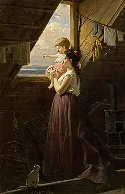 Mutter mit Kind am Fenster (um 1896)