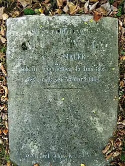Anton Winterlin (1805–1894), Kunstmaler; Grab auf dem Friedhof Wolfgottesacker, Basel