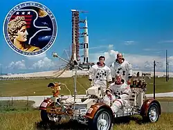 Apollo 17 – v. l. n. r. Harrison Schmitt, Eugene Cernan, Ronald Evans
