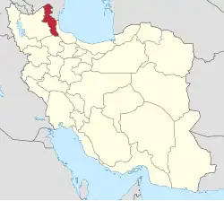 Lage der Provinz Ardabil in Iran