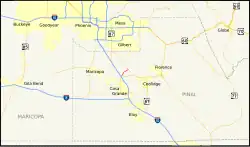 Karte der Arizona State Route 187