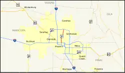 Karte der Arizona State Route 51