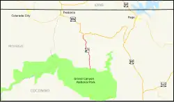 Karte der Arizona State Route 67