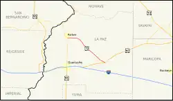 Karte der Arizona State Route 72