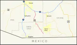 Karte der Arizona State Route 83