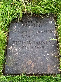 Arminio Janner (1886–1949), Elisabeth Janner (1884–1967), Erminia Tanner (1948–1985) Grab, Friedhof am Hörnli