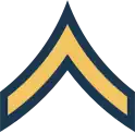 Single Chevron-Rank: Private E2, US Army.