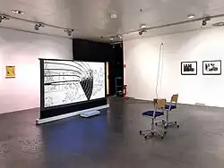 Radar, 2023. Exhibition view: Linientreu. Mixed media installation, Jupiter First Floor, Hamburg, 2023