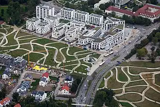 Blick auf eine Wohnsiedlung auf dem Killesberg