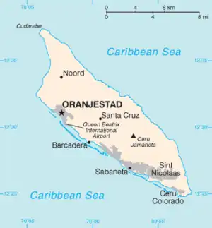 Lage des Jamanota auf Aruba