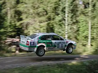 Armin Schwarz und Manfred Hiemer bei der Rallye Finnland 2001