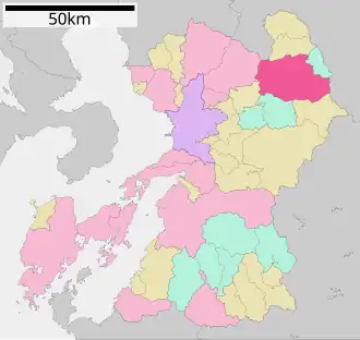 Lage Asos in der Präfektur