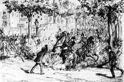 Attentat von Paulino Pallás, zeitgenössische Zeichnung