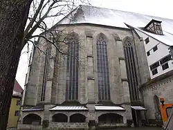 Strebepfeiler im Bereich des Chores, Außenkapellen.