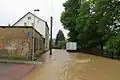 Hochwasser 2013 in der Werdauer Straße in Greiz-Aubachtal