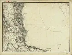 Kroisbach und Umgebung am damals ausgetrockneten Neusiedler See (Mitte links)(Aufnahmeblatt der Landesaufnahme)