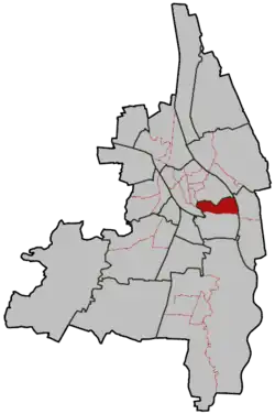 Lage des Stadtbezirks in Augsburg