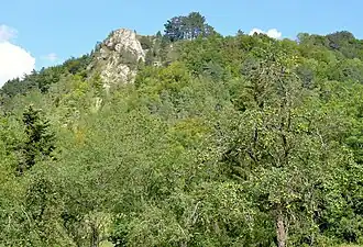 Aussichtspunkt auf dem Felsen des Böllat, Ansicht von Süden