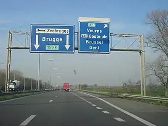Abzweig auf die A10/E40 in Richtung Brüssel