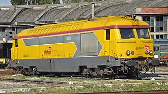 BB 67407 in der Lackierung der Eisenbahninfrastrukturabteilung „Infra“